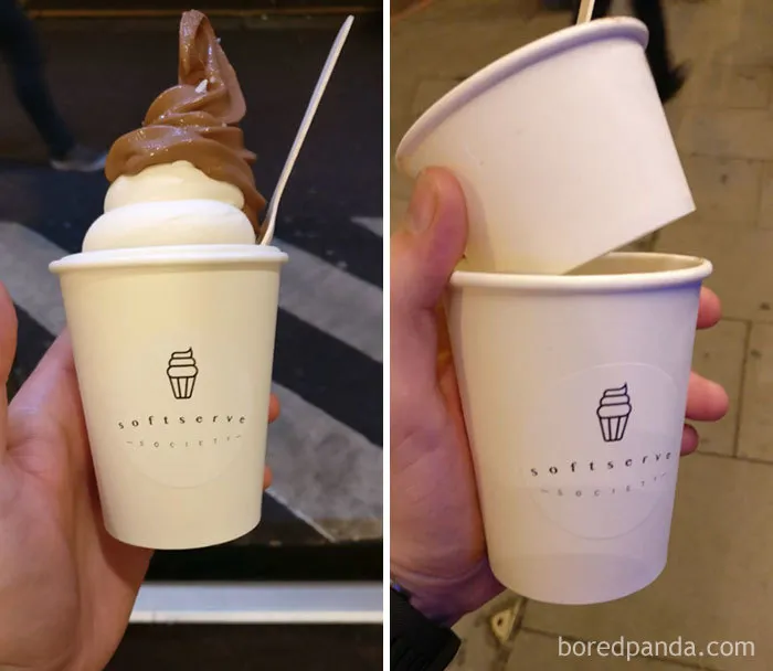 Mi helado de Londres central está preparado para parecer más grande de lo que es