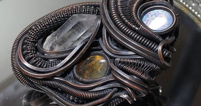 Copper Wire, Some Inspiration, A Lot Of Love, And You Get This H R Giger Style Pendant