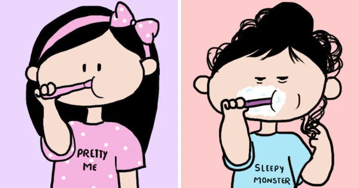 6 Illustrations Showing Reel V/S Real Girl