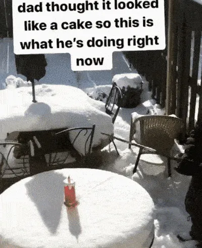 A mi padre le pareció que la nieve parecía una tarta, y tuvo que hacer esto