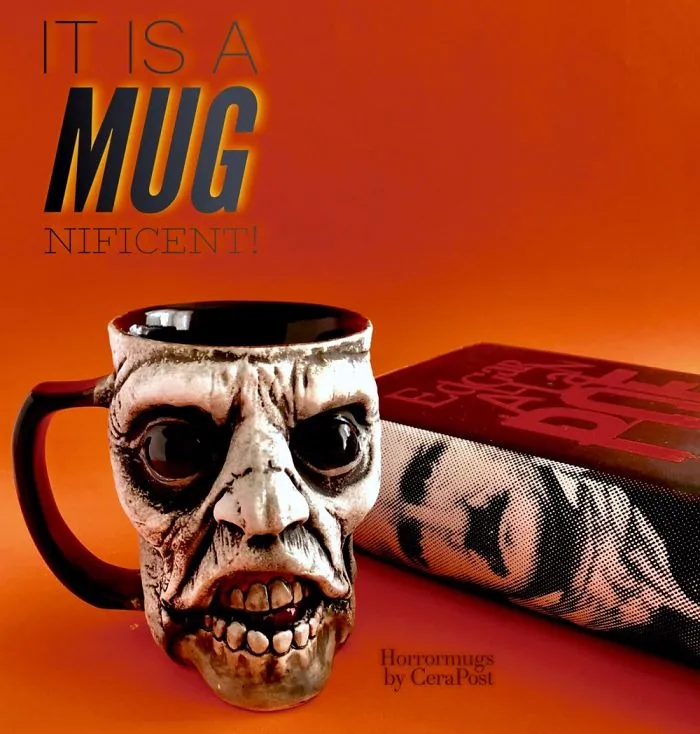 Handcrafted Custom Glazed Horror Concept Coffee Mugs.