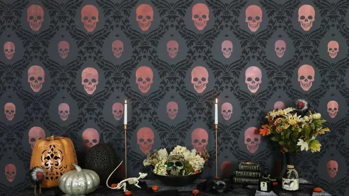 Create A Ghoulishly Great Halloween Accent Wall With Stencils