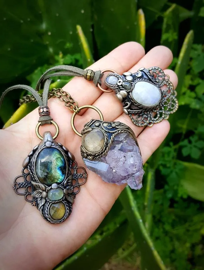 Clay Artist Turns Healing Crystals And Clay Into Stunning Pieces Of Wearable Artwork