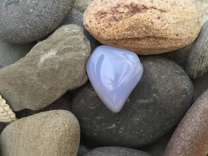 A Blue Mineral Stone Found In The Forest