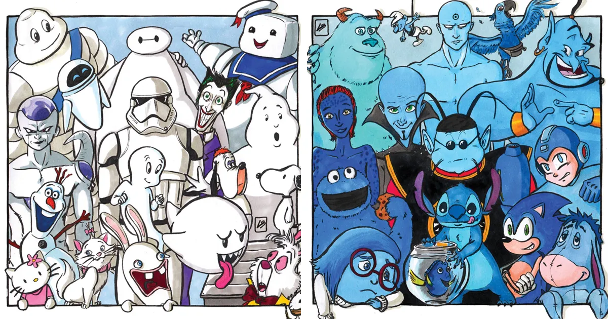 He separado por colores a personajes famosos, y esto es lo que descubrí