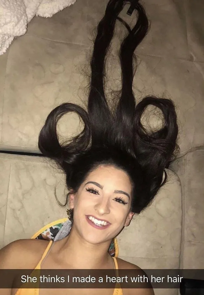 Se cree que he hecho un corazón con su pelo