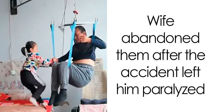 Woman Abandons Family After Husband Gets Paralyzed, And The Way Their Little Girl Started Taking Care Of Him Is Incredible