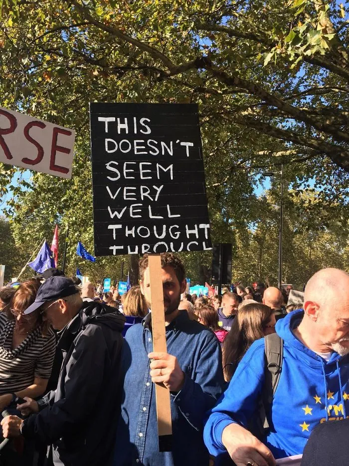 45 Of The Funniest Signs From The Anti-Brexit March