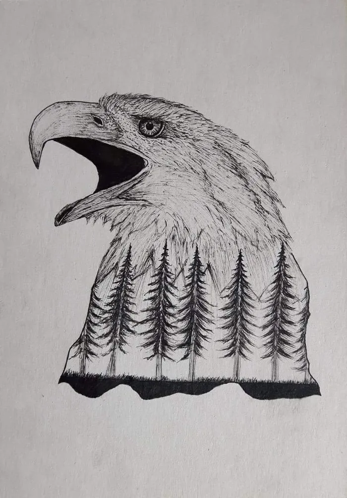 I Draw Wild Animals Using Dots And Double Exposure