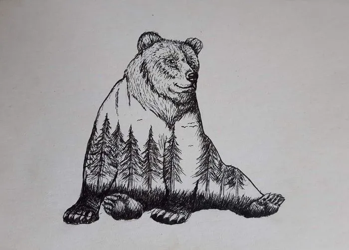I Draw Wild Animals Using Dots And Double Exposure