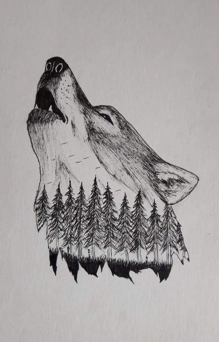 I Draw Wild Animals Using Dots And Double Exposure