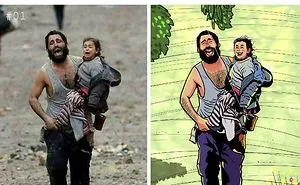 Artist Turned Heartbreaking Photographs Into Happy Art