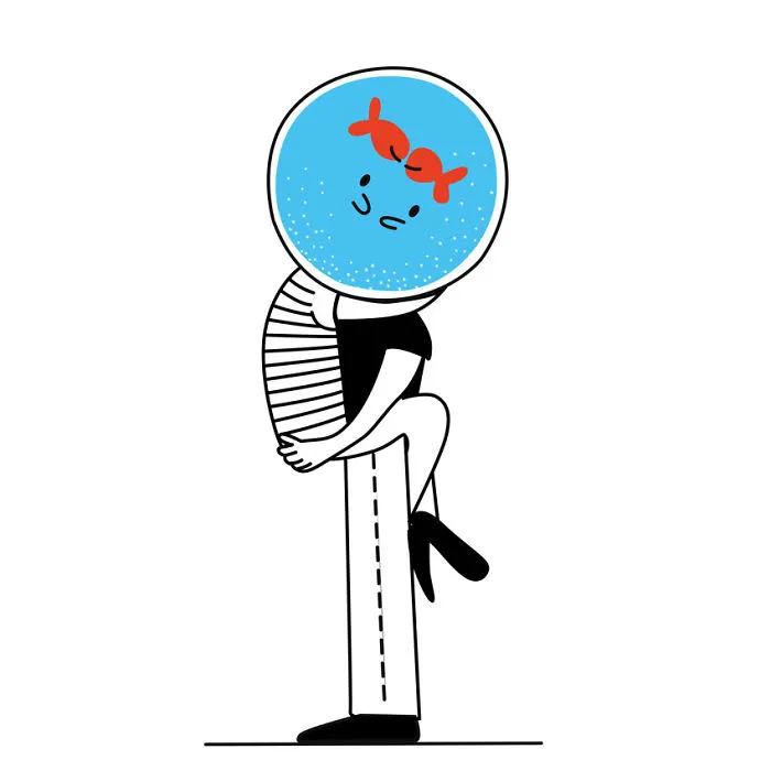 I Illustrate The Human Need For Connection With Original 'Fishbowl Head' Characters