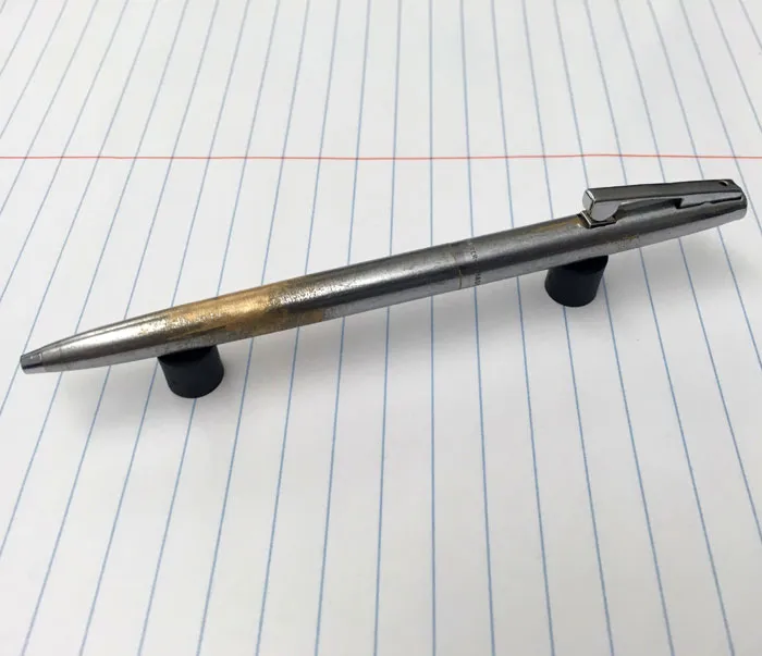 My Sheaffer Reminder Ballpoint Pen. This Has Been In My Pocket Every Weekday For The Last 15 Years. It Used To Belong To My Grand-Father. I Know He Used It Because The Brass Was Already Starting To Wear Through When I Got It. They Still Make The Refills For It