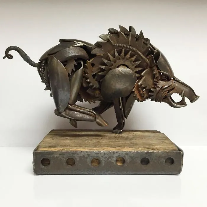 Artist Shapes Old Cutlery Into Magnificent Metal Sculptures Of Animals