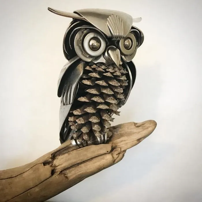 Artist Shapes Old Cutlery Into Magnificent Metal Sculptures Of Animals