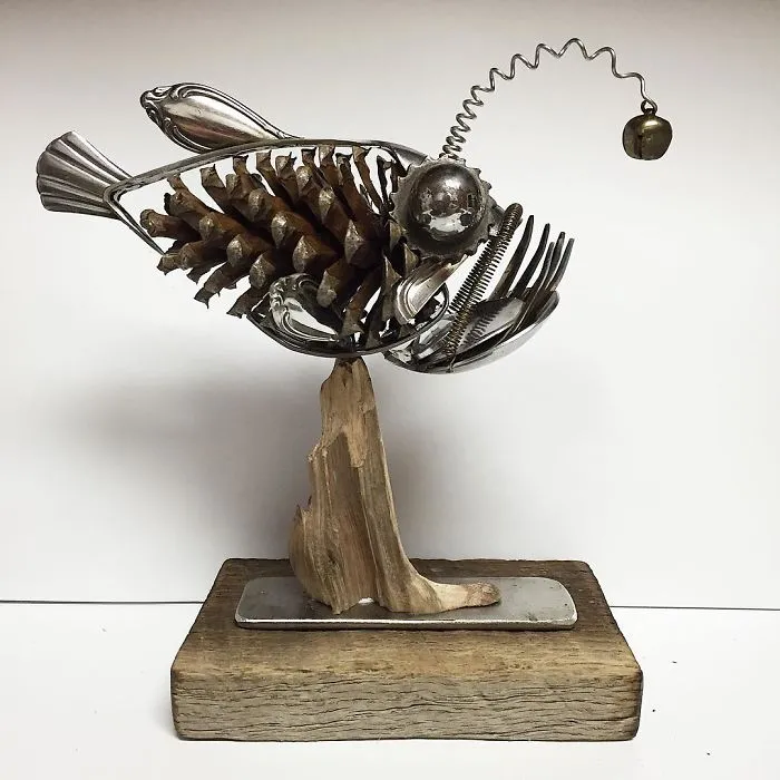 Artist Shapes Old Cutlery Into Magnificent Metal Sculptures Of Animals