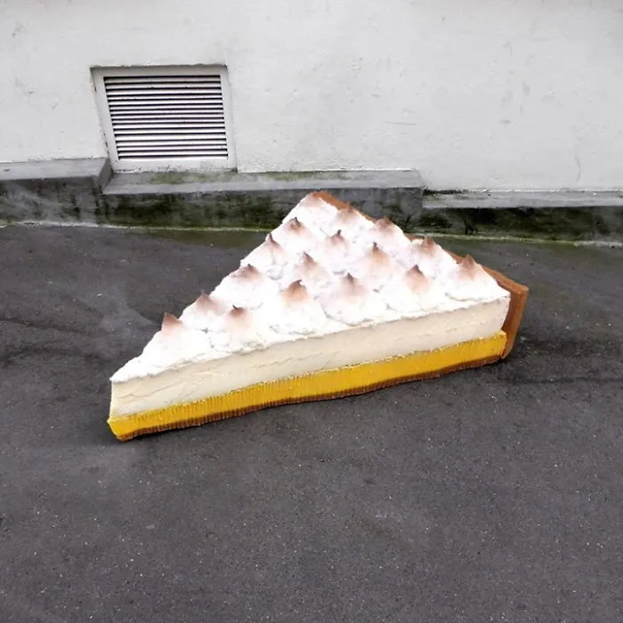 French Street Artist Takes Recycling To Another Level By Transforming Discarded Mattresses Into Delicious Food Sculptures