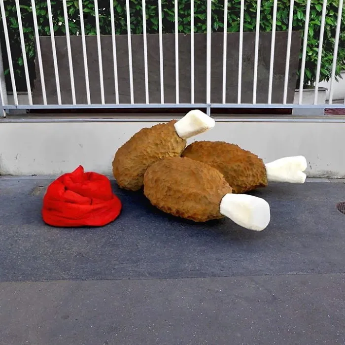 French Street Artist Takes Recycling To Another Level By Transforming Discarded Mattresses Into Delicious Food Sculptures