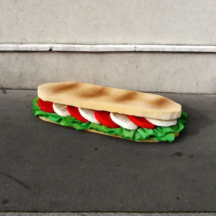 French Street Artist Takes Recycling To Another Level By Transforming Discarded Mattresses Into Delicious Food Sculptures