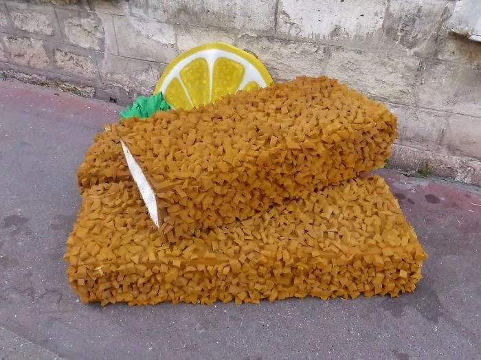 French Street Artist Takes Recycling To Another Level By Transforming Discarded Mattresses Into Delicious Food Sculptures