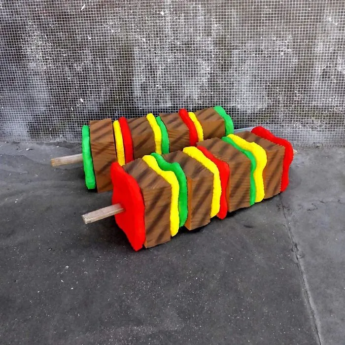 French Street Artist Takes Recycling To Another Level By Transforming Discarded Mattresses Into Delicious Food Sculptures