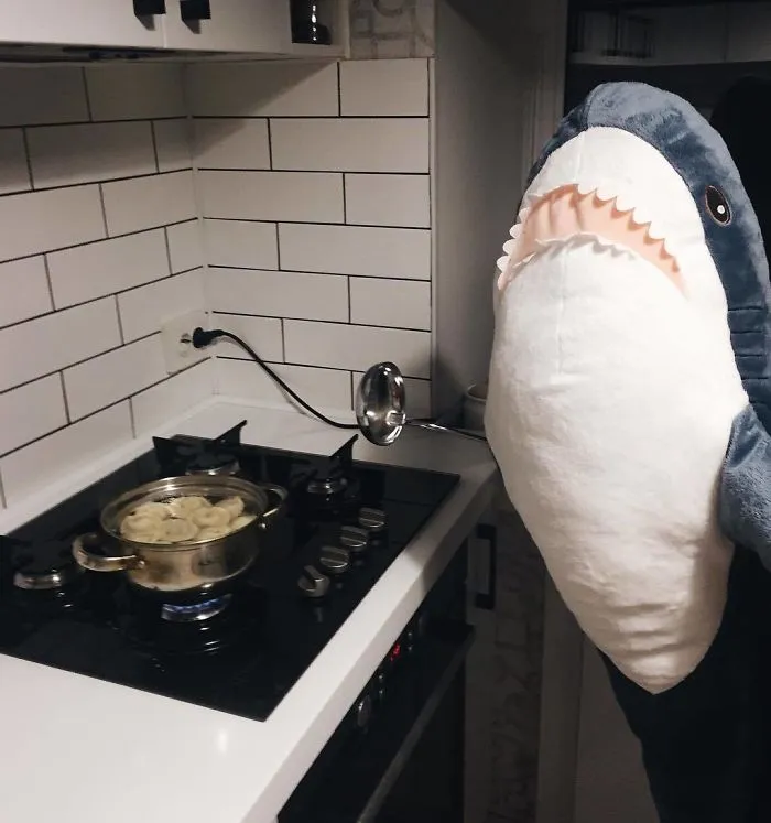 10+ Fotos que demuestran que este tiburón de peluche de IKEA se ha vuelto una obsesión