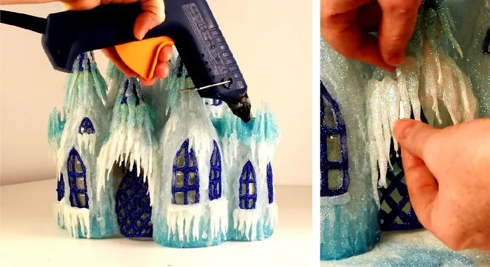I Made This Frozen Castle Using Hot Glue And Plastic Bottles