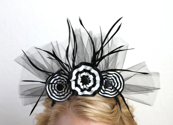Diy Black & White Halloween Headband