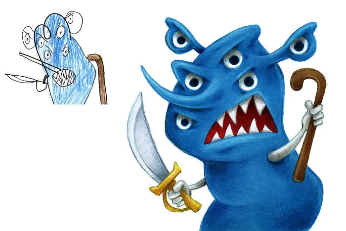 I Drew 50 Monsters Over The Last 2 Years Based On Kid Drawings, And Here're The Results (New Pics)