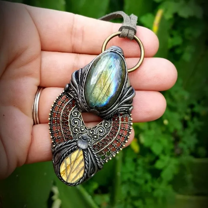 Clay Artist Turns Healing Crystals And Clay Into Stunning Pieces Of Wearable Artwork