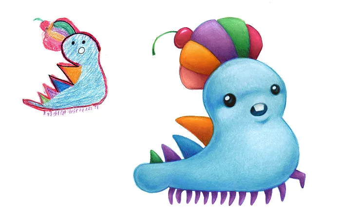 I Drew 50 Monsters Over The Last 2 Years Based On Kid Drawings, And Here're The Results (New Pics)