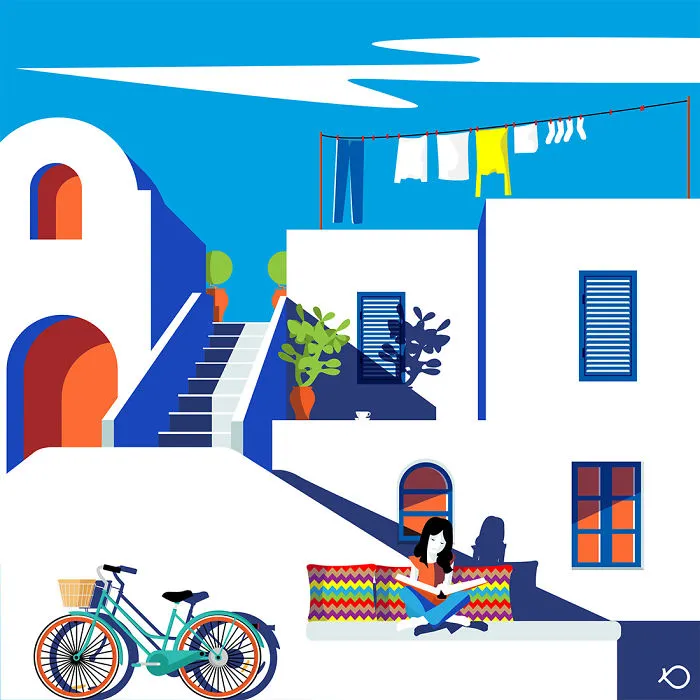 I Create Minimalist And Colorful Digital Illustrations