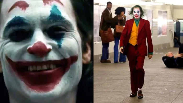 Joaquin Phoenix Up Close During Menacing Subway Joker Scene