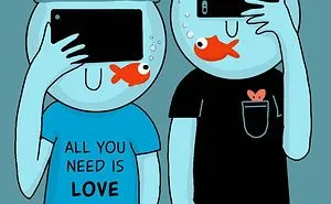 I Illustrate The Human Need For Connection With Original 'Fishbowl Head' Characters