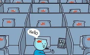 I Illustrate The Human Need For Connection With Original 'Fishbowl Head' Characters