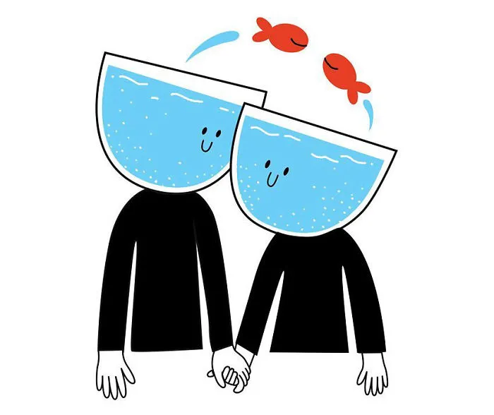 I Illustrate The Human Need For Connection With Original 'Fishbowl Head' Characters