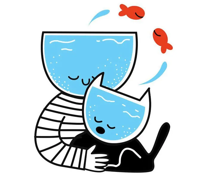 I Illustrate The Human Need For Connection With Original 'Fishbowl Head' Characters