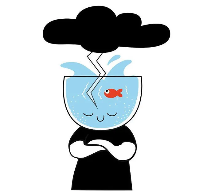 I Illustrate The Human Need For Connection With Original 'Fishbowl Head' Characters