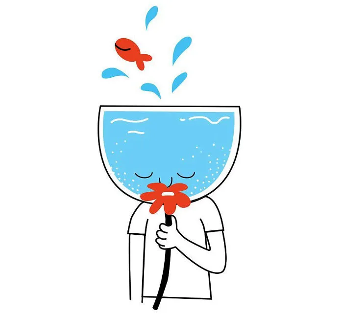 I Illustrate The Human Need For Connection With Original 'Fishbowl Head' Characters