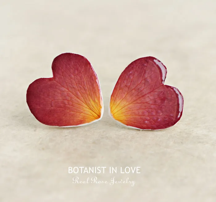 Real Rose Earrings