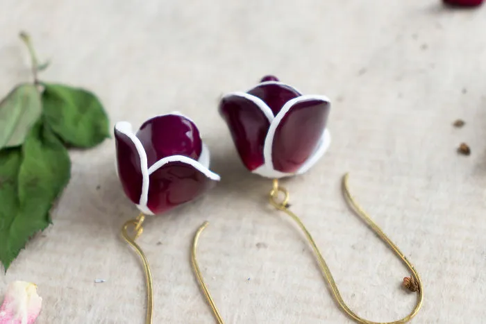 Real Rose Earrings