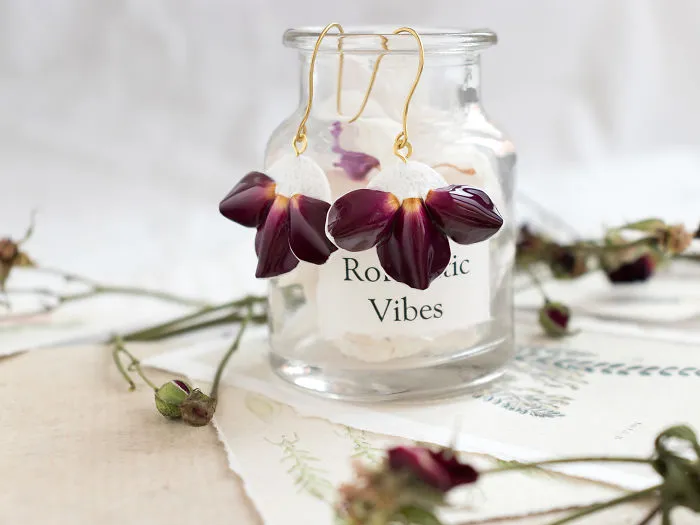 Real Rose Earrings