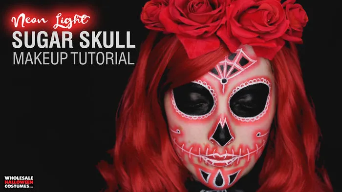 Neon Light Sugar Skull Makeup Tutorial