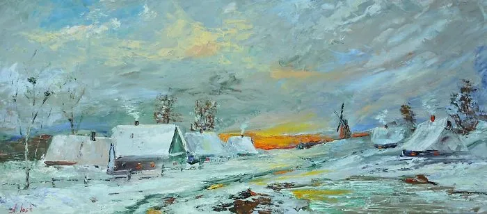 Winter In The Village. Ukraine