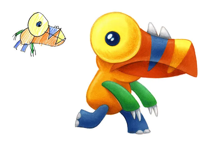 I Drew 50 Monsters Over The Last 2 Years Based On Kid Drawings, And Here're The Results (New Pics)
