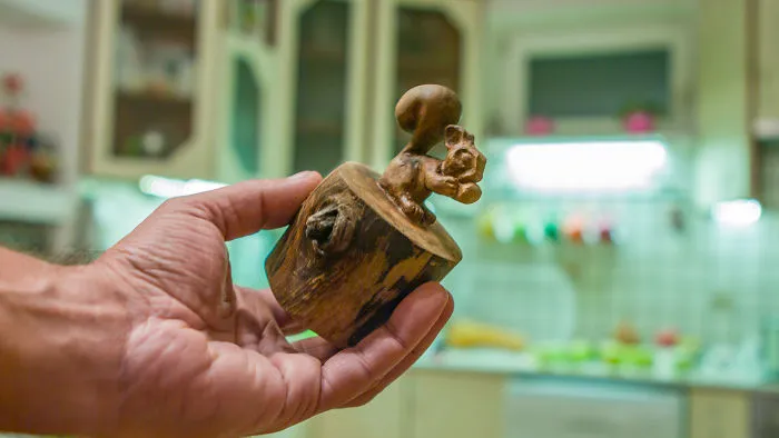 Wood Squirrel Carving From Walnuts Root