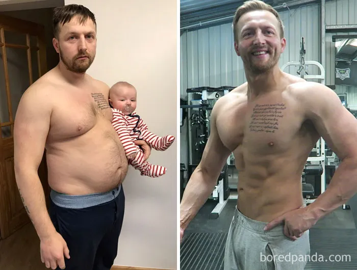 Father Transformed His 'Dad Body' By Exercising With His Newborn Baby