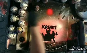 Street Artist Rbsprayart Hammers Out Awesome Fortnite Painting In Minutes Right Before Your Eyes.