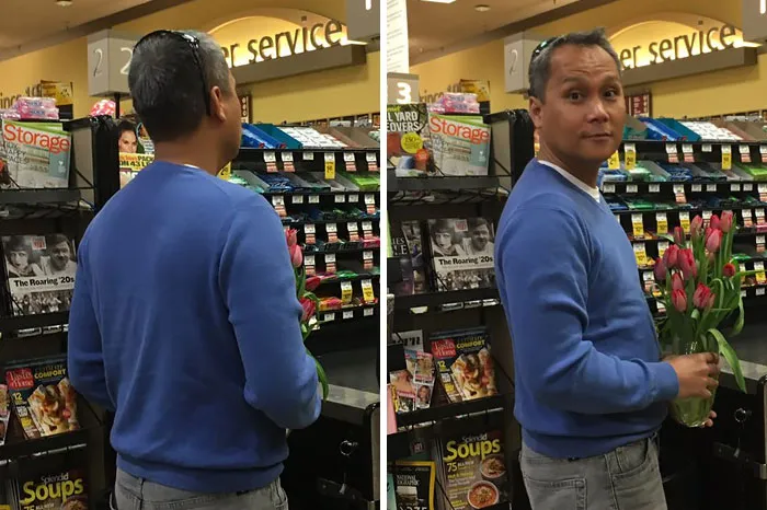 My Mom And I Went To Safeway To Get Some Groceries And We Ran Into My Dad Buying Flowers For Her